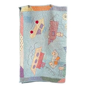THE COMPANY STORE Vintage Boys Quilted Blanket Size Size 48 X 48 Cars Boat Train